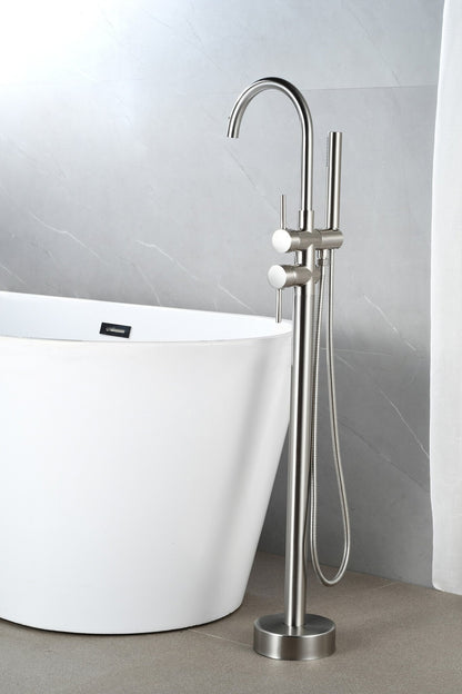 Mélangeur bain sur pied - avec douchette -chrome