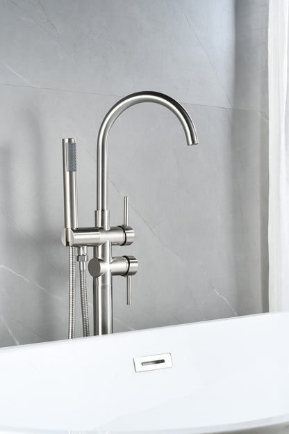 Mélangeur bain sur pied - avec douchette -chrome