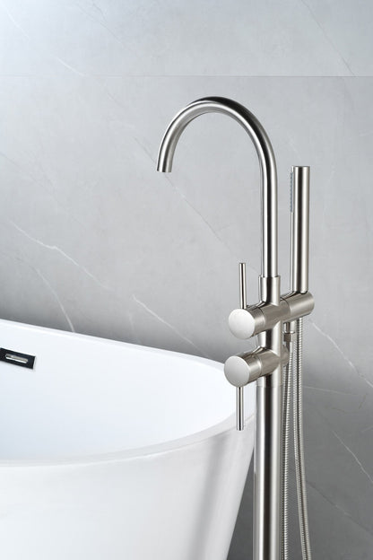 Mélangeur bain sur pied - avec douchette -chrome