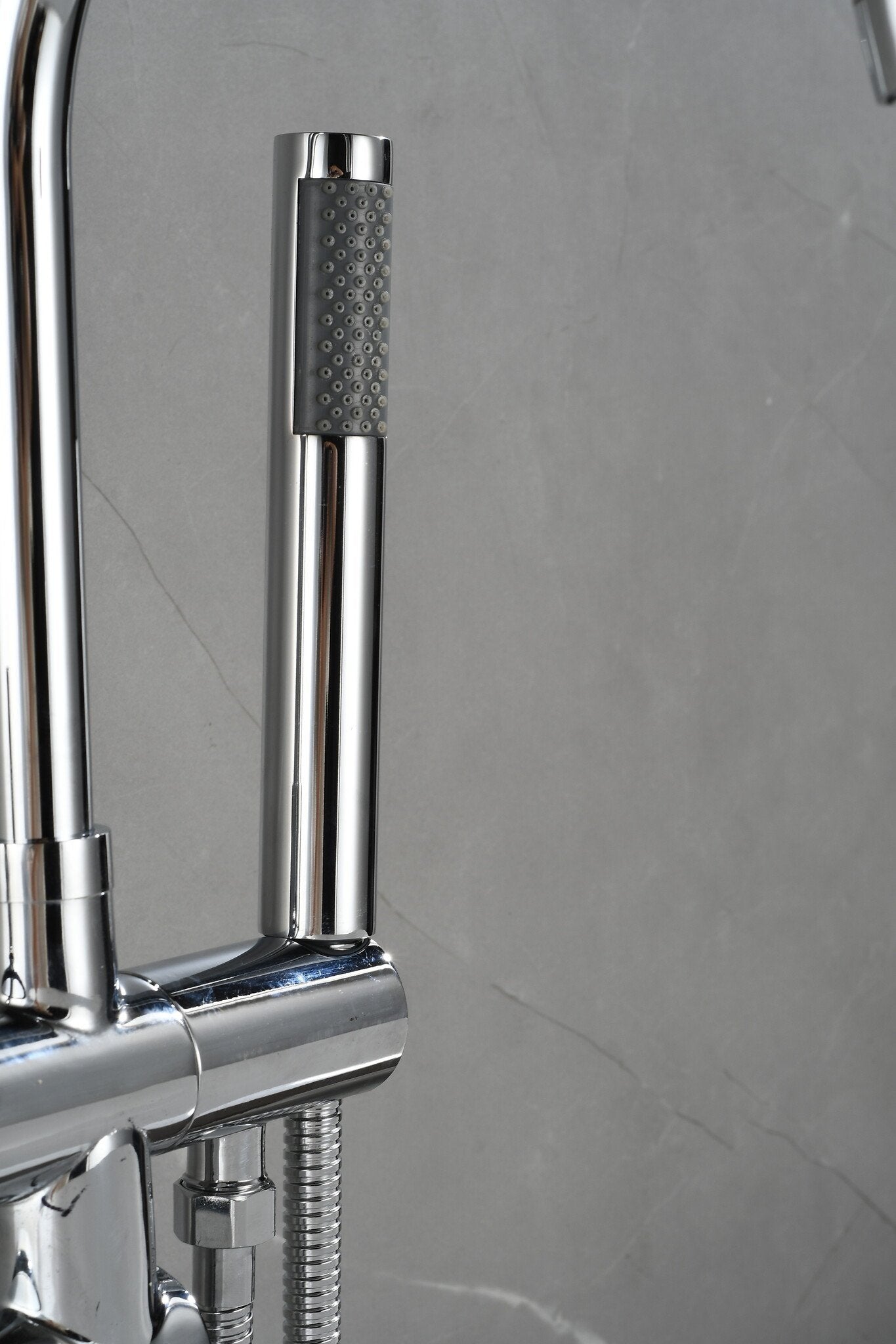 Mélangeur bain sur pied - avec douchette -chrome