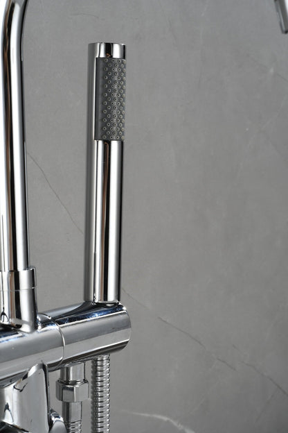 Mélangeur bain sur pied - avec douchette -chrome