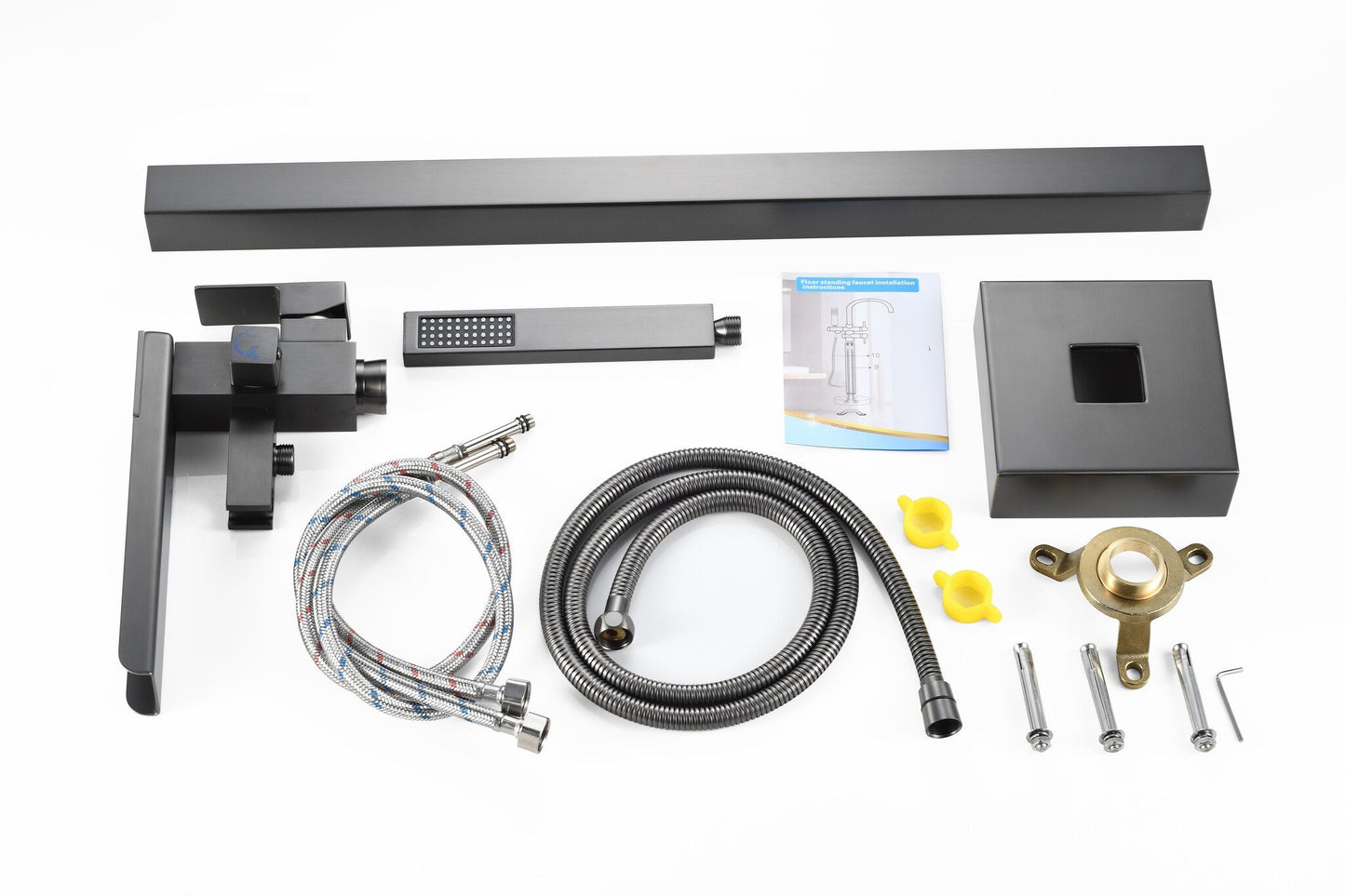 Mélangeur bain sur pied - avec douchette -chrome