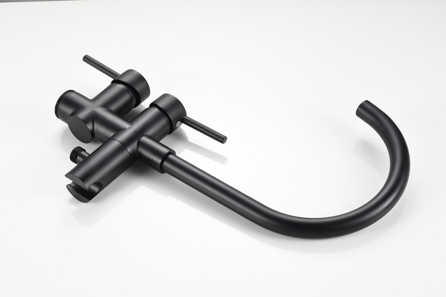 Mélangeur bain sur pied - avec douchette - noir mat