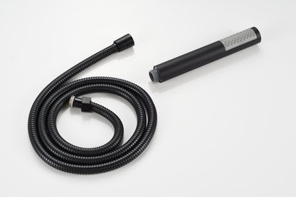 Mélangeur bain sur pied - avec douchette - noir mat