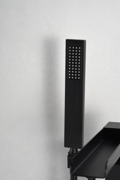 Mélangeur bain sur pied - avec douchette - noir mat