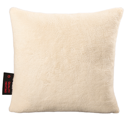 Coussin chauffant Warmy en teddy blanc cassé