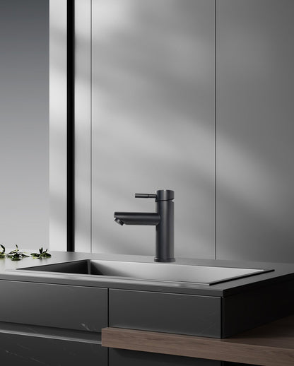 Robinet de lavabo noir mat