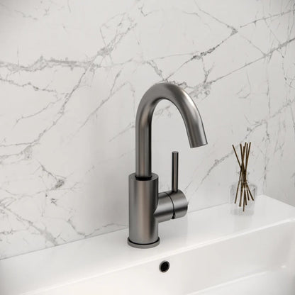 Robinet de lavabo en métal Gun avec bec pivotant à 180 degrés