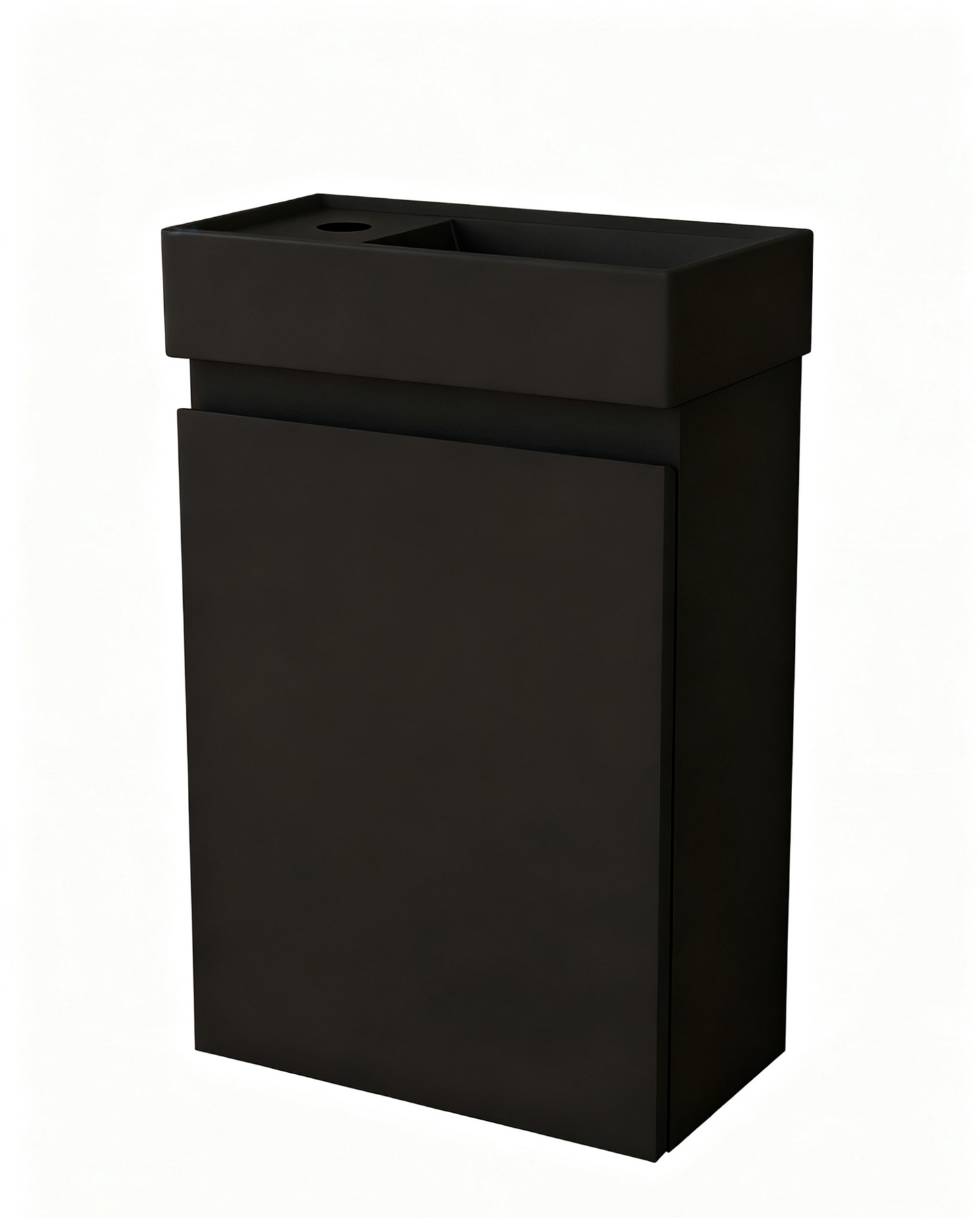 Nurion Meuble de toilette Milan - lavabo noir mat et armoire noire - 45 x 22,5 x 65 cm